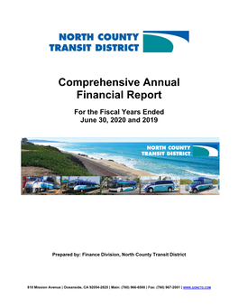 NCTD Comprehensive Annual Financial Report FY2020-FY2019