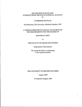 ENCLOSURES in SCOTLAND: EVIDENCE from the OLD STATISTICAL ACCOUNT By