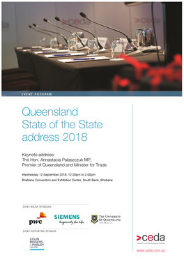 Queensland State of the State Address 2018