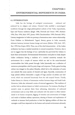 Cl-IAPTER 4 ENVIRONMENTAL MOVEMENTS in INDIA