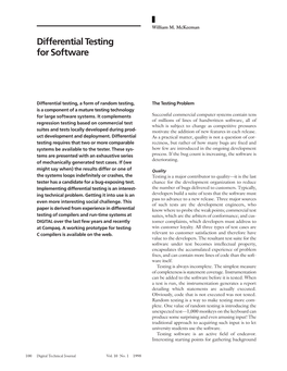 Differential Testing for Software