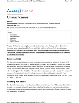 Characiformes - Accessscience from Mcgraw-Hill Education Page 1 of 7