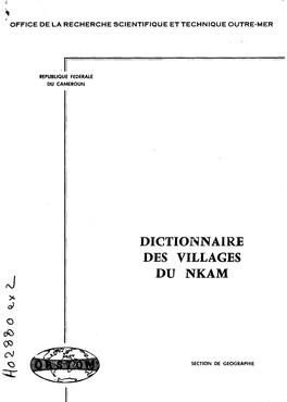 Dictionnaire Des Villages Du Nkam