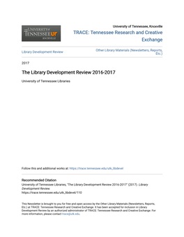 The Library Development Review 2016-2017