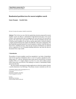 Randomized Partition Trees for Nearest Neighbor Search