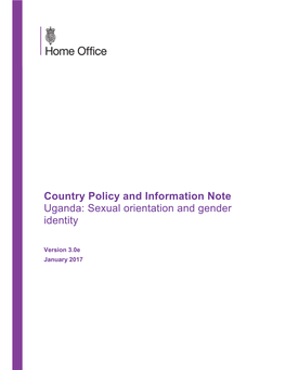 Country Policy and Information Note Uganda: Sexual Orientation and Gender Identity