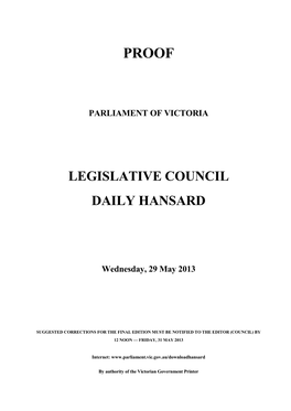 Legislative Council Daily Hansard