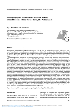 Paleogeographic Evolution and Avulsion History of the Holocene Rhine-Meuse Delta, the Netherlands
