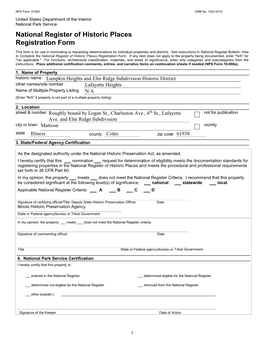 National Register of Historic Places Registration Form