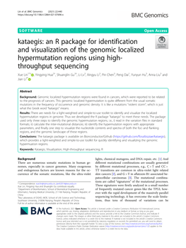 Kataegis: an R Package for Identification and Visualization Of