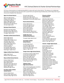 HYC School District & Charter School Partnerships