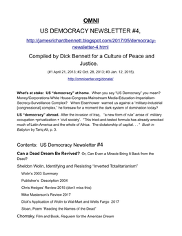 May 5, 2017, Us Democracy Newsletter #4