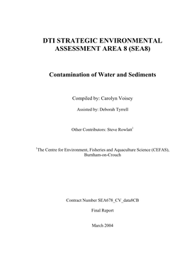 Dti Strategic Environmental Assessment Area 8 (Sea8)