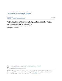 Examining Religious Protection for Student Expressions of Sexual Abstinence