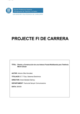 Projecte Fi De Carrera