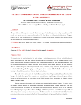 Format-The Impact of Arab Spring on Civil and Political Freedoms