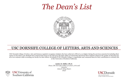 The Dean's List