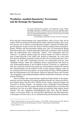 Westlicher, Staatlich Finanzierter Terrorismus Und Die Strategie Der Spannung 1