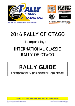 RALLY GUIDE (Incorporating Supplementary Regulations)