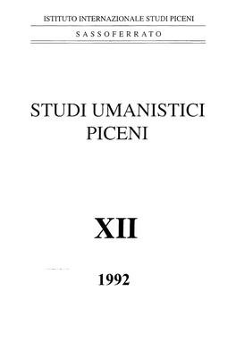 Offprints2020 STUDI UMANISTICI PICENI XII