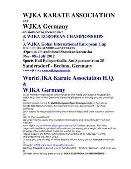 WJKA KARATE ASSOCIATION WJKA Germany