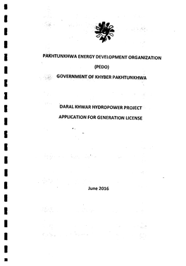 Daral Khwar Hydropower Project I Application for Generation License