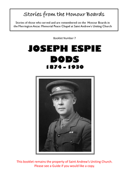 Joseph Espie Dods 1874 – 1930