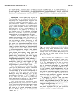 Environmental Implications of the Largest Post-Noachian Craters on Mars