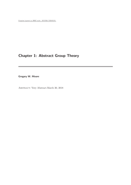 Abstract Group Theory