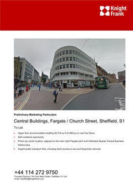 Central Buildings, Fargate / Church Street, Sheffield, S1 to Let