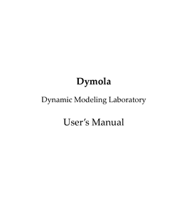 Dymola User's Manual