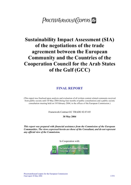 Sustainability Impact Assessment (SIA)