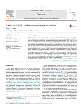 Eroding Battlefields: Land Degradation in Java Reconsidered