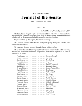 Journal of the Senate EIGHTY-FIFTH LEGISLATURE