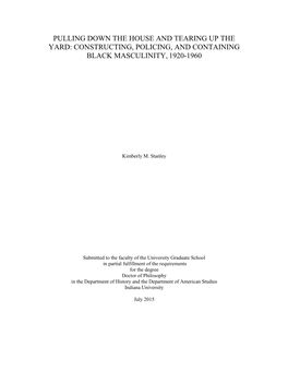 Constructing, Policing, and Containing Black Masculinity, 1920-1960