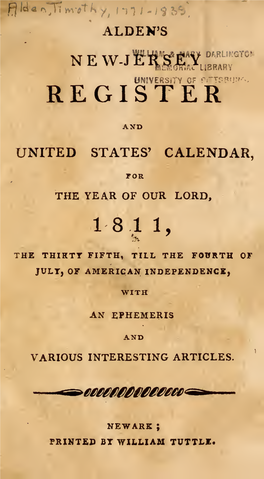 Alden's New-Jersey Register and United States