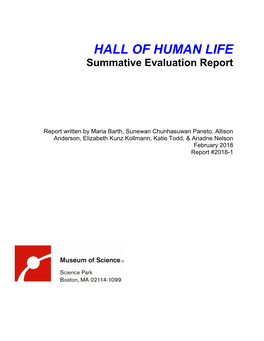 HALL of HUMAN LIFE Summative Evaluation Report