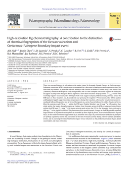 High-Resolution Hg Chemostratigraphy: a Contribution to the Distinction of Chemical ﬁngerprints of the Deccan Volcanism and Cretaceous–Paleogene Boundary Impact Event