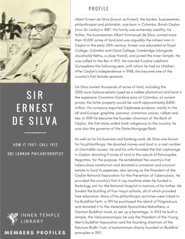 Sir Ernest De Silva
