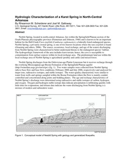 Hydrologic Characterization of a Karst Spring in North-Central Arkansas by Rheannon M