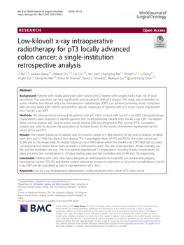 Low-Kilovolt X-Ray Intraoperative Radiotherapy for Pt3 Locally