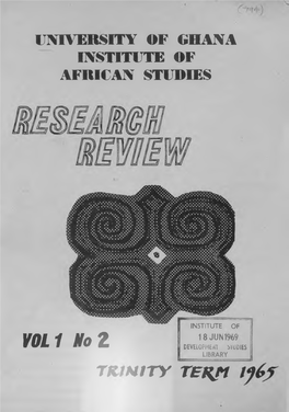 VOL 1 Mo 2 DEVELOPMENT STUDIES F LIBRARY Tf MITY Terfl UNIVERSITY of GHANA