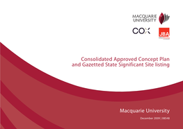 Macquarie University Consolidated Approved Concept Plan And