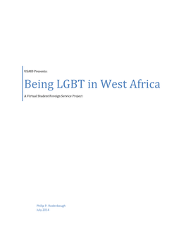 The Being LGBT in West Africa Project Final Report