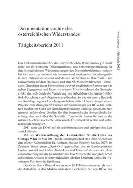 Dokumentationsarchiv Des Österreichischen Widerstandes