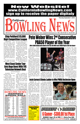 Pete Weber Wins 2Nd Consecutive PBA50 Player of the Year