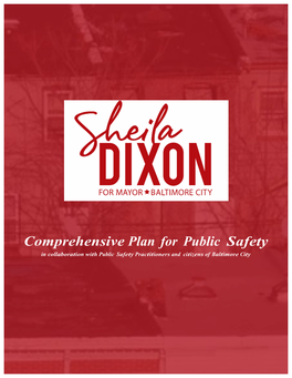 Sheila Dixon's Comprehensive Plan for Public Safety