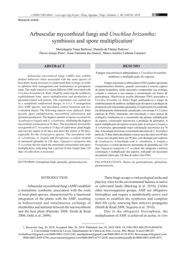 Arbuscular Mycorrhizal Fungi and Urochloa Brizantha: Symbiosis and Spore Multiplication1