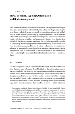 Burial Location, Typology, Orientation and Body Arrangement
