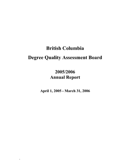 Degree Quality Assessment Board